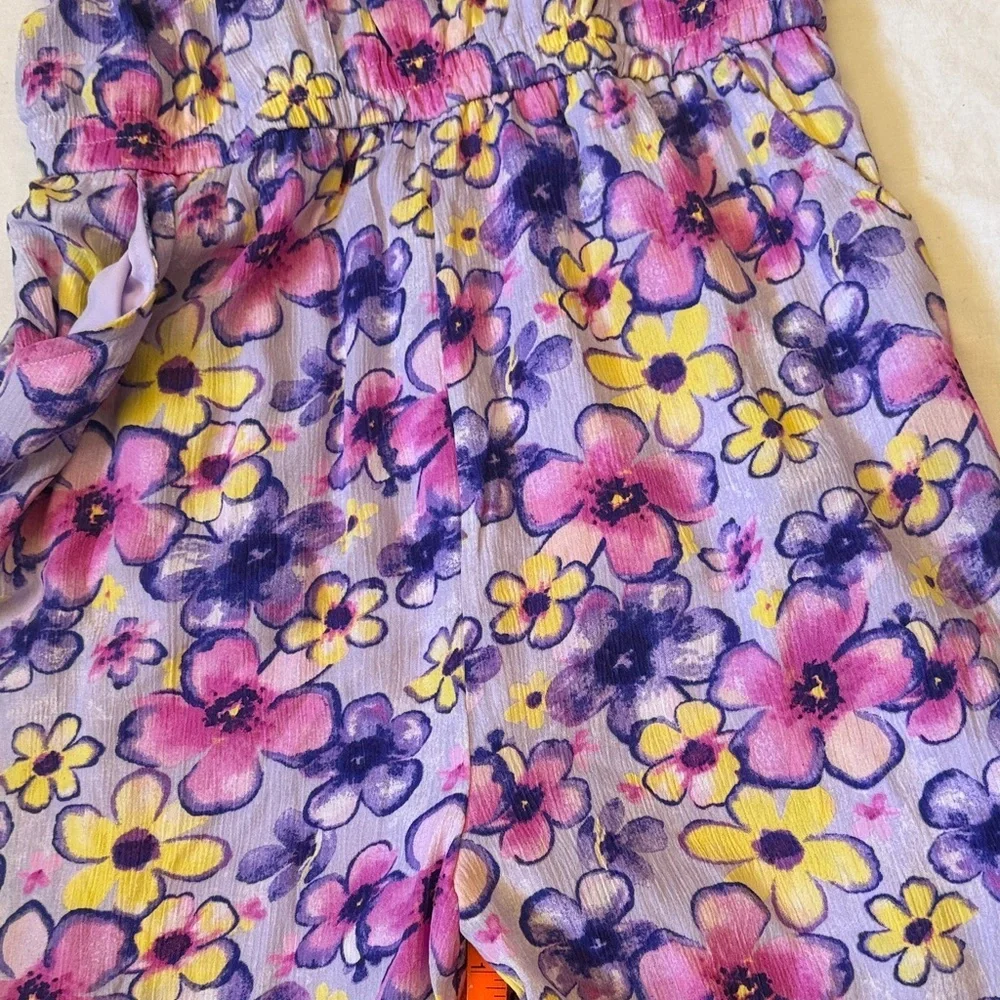 Justice Purple and Pink Floral Kids Romper